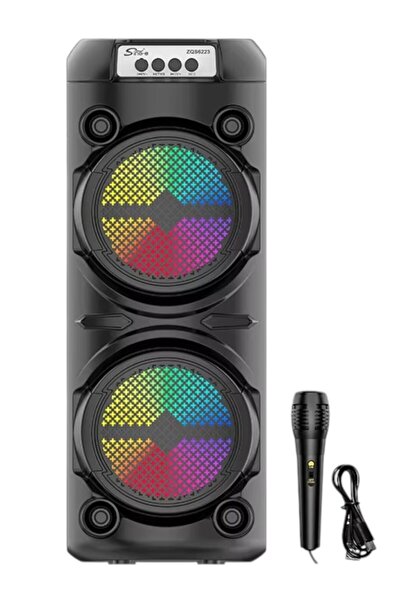 singe Portable Wireless Speaker ZQS6223 with Mic Black