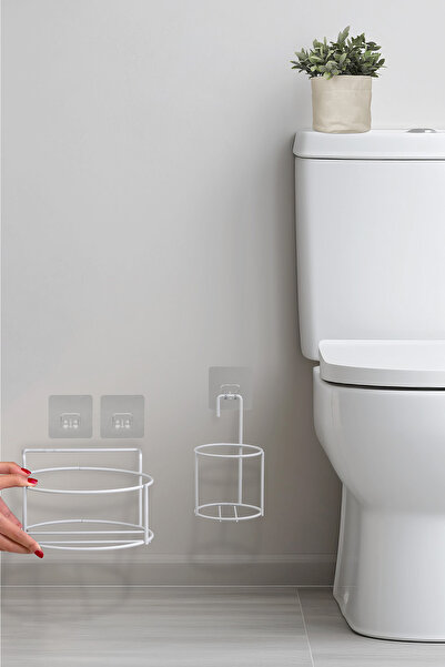 Okyanus Home طقم دلو وفرشاة للمرحاض مكون من قطعتين من White Eco Magic مع تعليق دائري