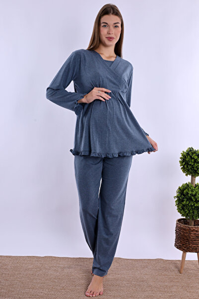 ByLohusa Effortt Antrasit Hamile Lohusa Pijama Takımı