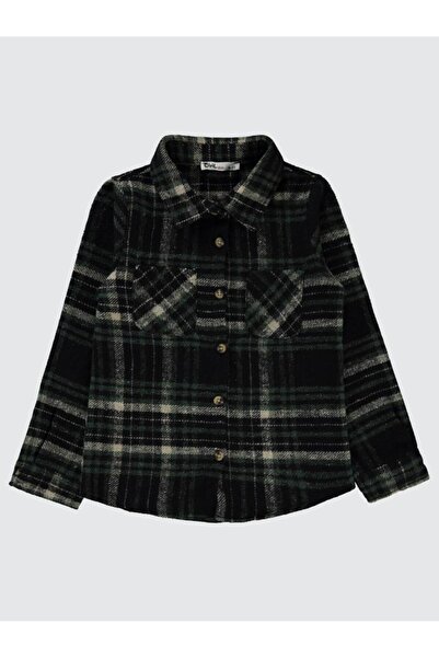 Civil Girls Yakalı Çift Cepli 6-9 Yaş Gömlek - Yeşil 8-9 Yaş