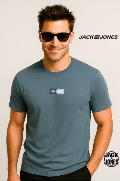 Jack & Jones Erkek Logo Baskili Tisört - Pan
