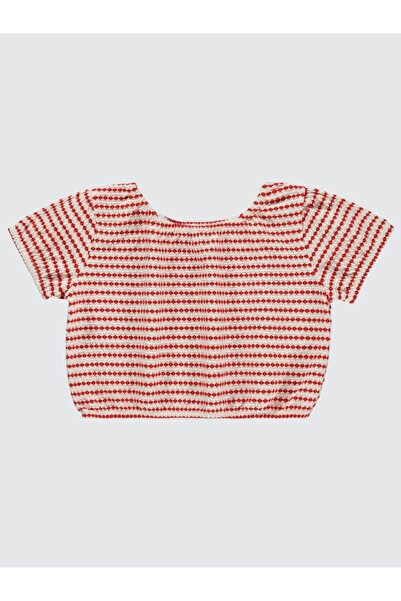 Civil Girls 3D Jacquard 10-13 Years Old T-Shirt - Red 13-14 Years Old