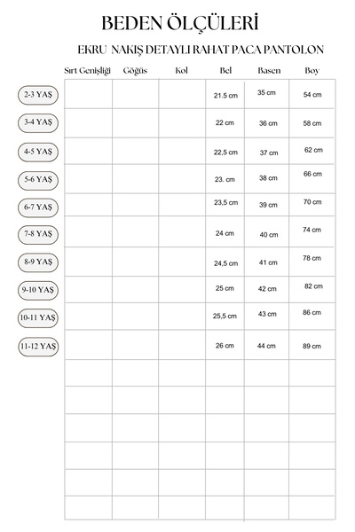 Marvy Ecru Embroidery Detailed Comfortable Leg Trousers