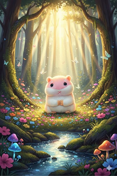 Pufline Sevimli Hamster, Masum Peluş Oyuncak Hamstr Çanta Takısı