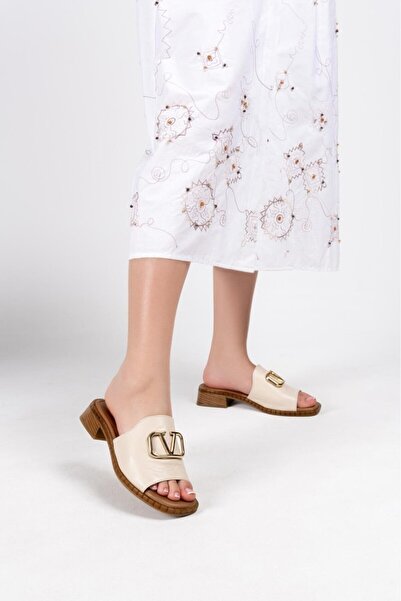 İNNA Γυναίκες Γνήσιο Δέρμα Παντόφλες - Μπίνες Ίννα