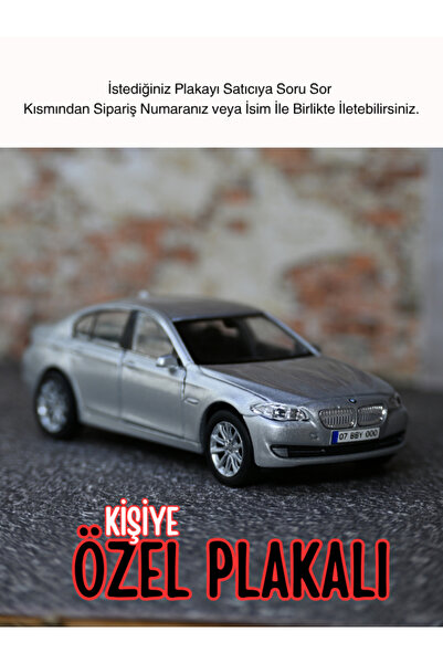 bebeym Bmw 535i Metal Araba - Bmw 535i Oyuncak Araba - kişiye özel plakalı Gri