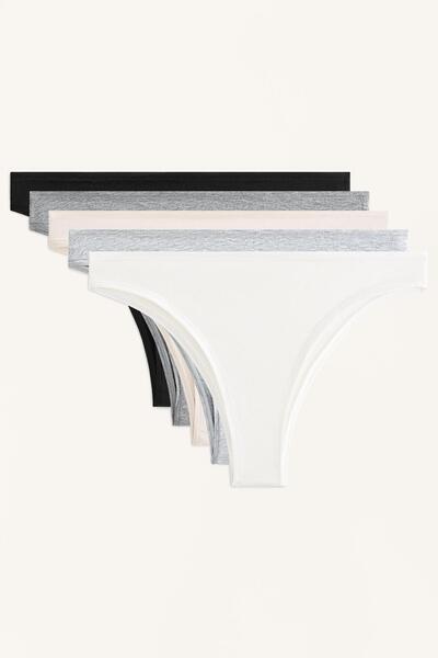 Oysho 5'li pamuklu Brezilya modeli külot paketi