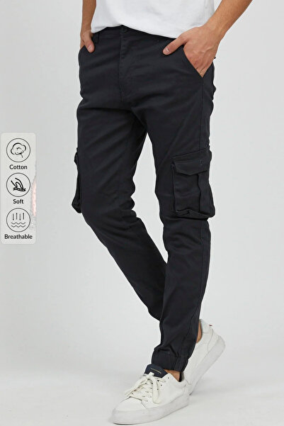 Serseri Jeans Erkek Körüklü Füme Antrasit Renk Jogger Paçası Lastikli Pantolon
