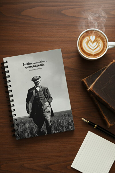 Be Online دفتر ملاحظات بغلاف صلب من سلسلة أتاتورك الخاصة مقاس A5 - 160 صفحة مسطرة