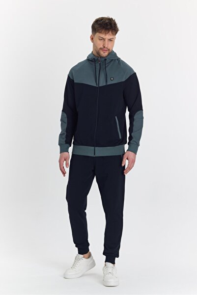 Marco Ferry Men's Cotton Hooded Tracksuit Set A.Indigo 5294-İ