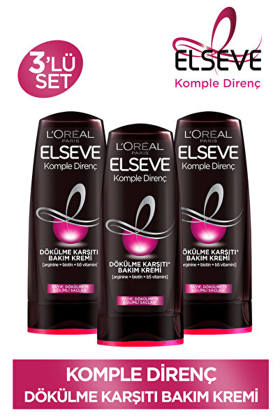 ELSEVE 3'lü Komple Direnç Dökülme Karşıtı Bakım Kremi 390 Ml Seti