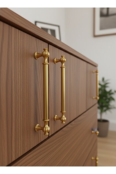 Üsküp Yapı & Mimarlık YAKUT KULP ALTIN 160 MM Çekmece Mutfak Dolap Kulpu Kulp Lüx Premium Ağır Metal