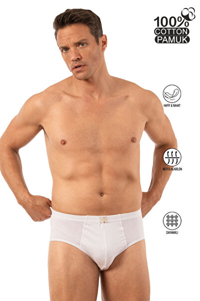 Kompedan Erkek Pamuklu Süprem Slip Külot 3'lü Paket – Rahat & Dayanıklı | Beyaz K0037