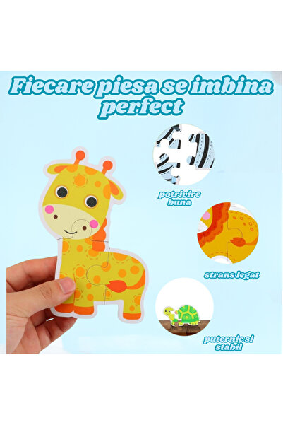 OEM Set of 6 Safari Animal Puzzles, Thick 3mm Cardboard, Large Pieces, Educational Toy 1-4 yrs