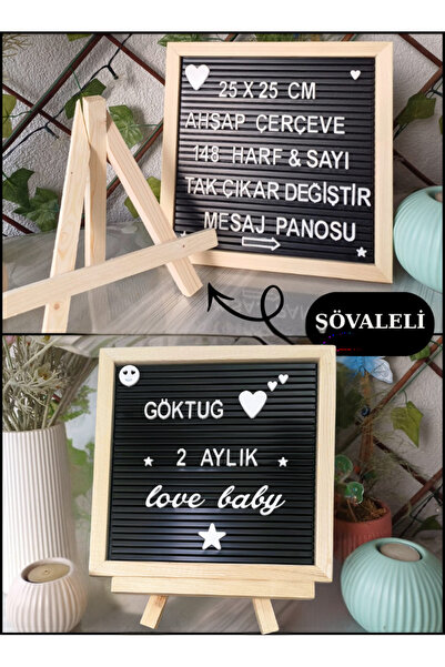 fikirstore Şövaleli Özelleştirilebilir Premium Mesaj Panosu Yazı Tahtası Seti