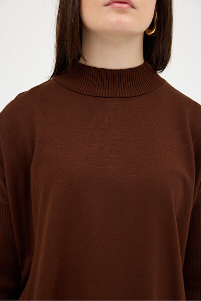 Rays Горчиво кафе Рибарска яка Плетена туника 5315