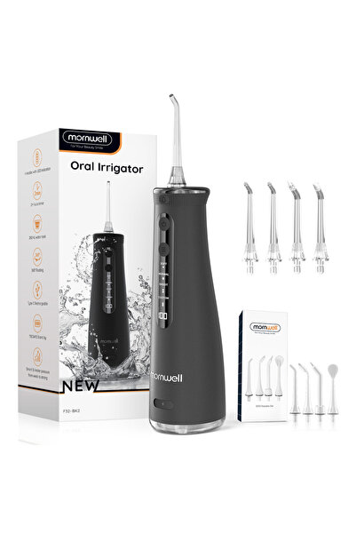 Mornwell مجموعة F32 السوداء لري الأسنان وتبييض الأسنان وجهاز منزلي لغسيل الأس...