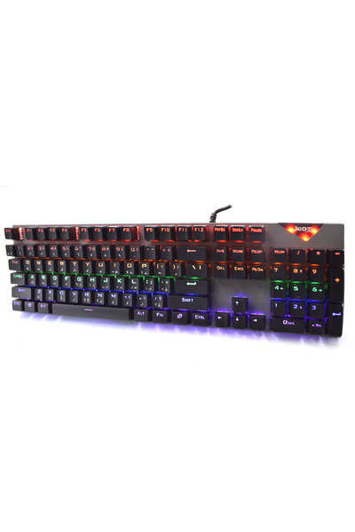 jedel Arabic English Mechanical Gaming Keyboard with Rainbow RGB LED Backlight Fast Response USB Wir