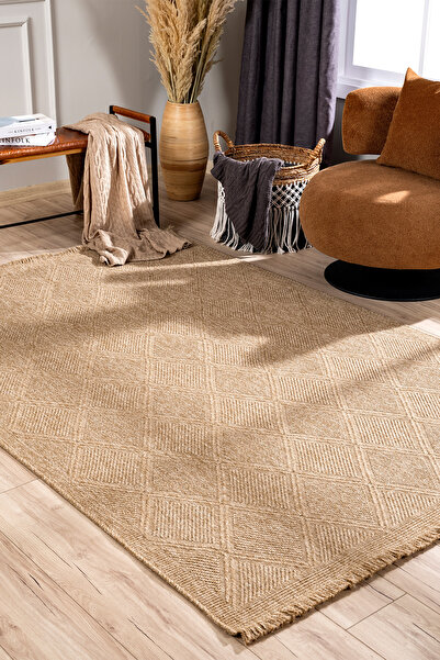 Koza Halı Fibra Natural Halı Kilim Salon Oturma Odası Yolluk Yatak Odası Koridor Halısı B3754A