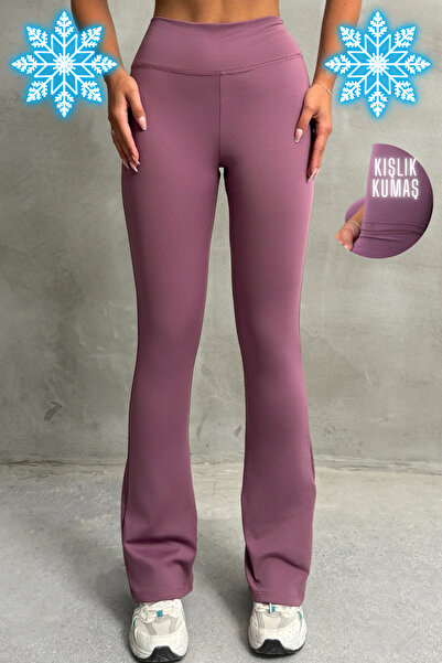 Nordmende Colanți spanioli pentru femei, cu talie înaltă, cu fleece în interior, pentru iarnă