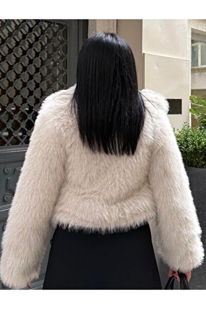 HARMONY GLOBAL Кам'яний шаль-комір, хутряний пальто – плюшевий вигляд, м'яка текстура, стильний і теплий зимовий пальто 7585