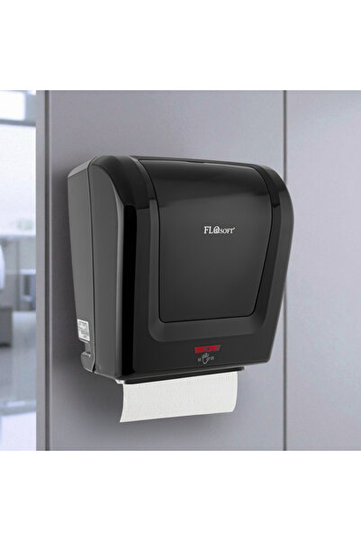 Flosoft Fotoselli Kağıt Havlu Verici Sensörlü Kağıt Verici 21 Cm F047S Siyah
