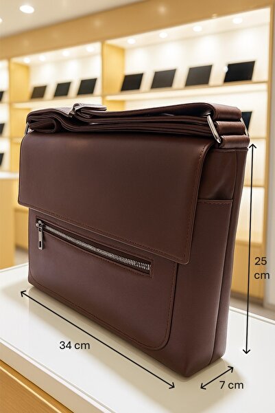 NEWFULL Раница за рамо с висящ капак - голям размер - естествена кожа