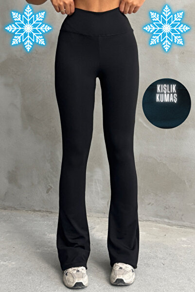 Nordmende Colanți spanioli pentru femei, cu talie înaltă, cu fleece în interior, pentru iarnă