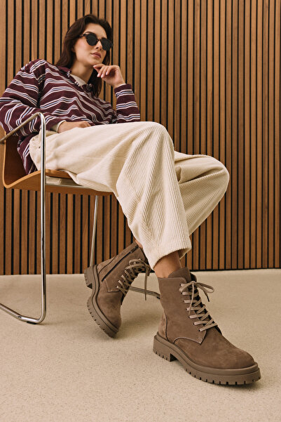 Ziya , Kadın Hakiki Deri Bot 153359Z3052 Vizon