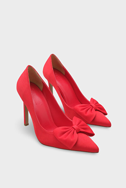 Capone Outfitters Trace Yüksek Topuklu Fiyonklu Saten Kadın Şık Abiye Ayakkabı