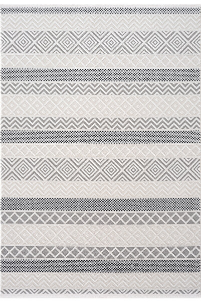 Koza Halı Koza Hayad Monaco Krem Siyah Halı Salon Oturma Odası Yatak Odası Koridor Makine Halısı 33342