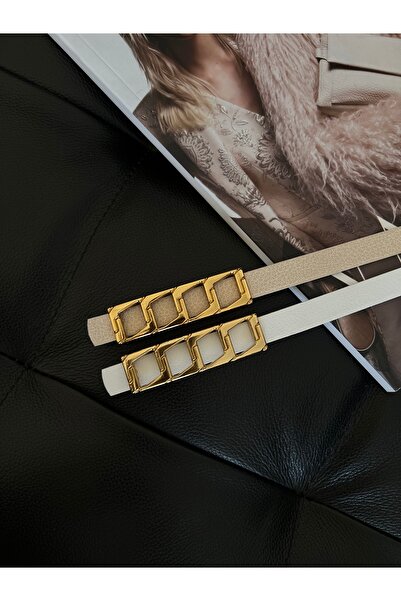 Fiori Pachet de 2 curea de bază pentru pantaloni pentru femei, centură pentru jachetă, centură pentru rochie cu cataramă cu lanț subțire