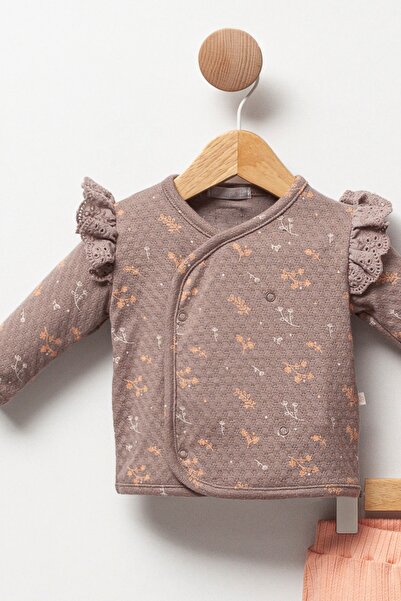 Cassiope Patterned Frilly Top and Elastic Waist Booties Bottom for Baby Girl Set of 2