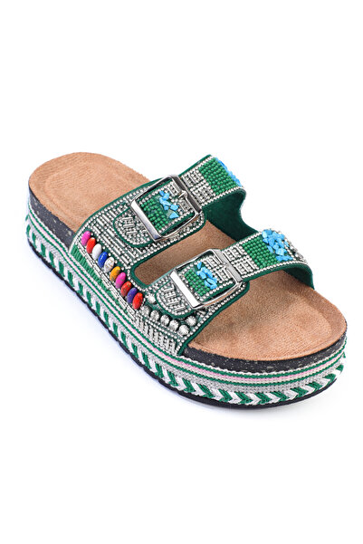 Capone Outfitters Γυναικείες παντόφλες Alyson Stoned Buckle Flat Heel