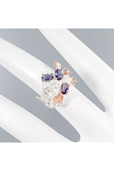 FashionBijoux Inel din argint 925 cu iolit și topaz