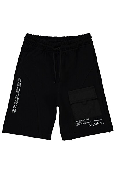 Civil Boys Sailboat Embroidered Capri for 6-9 Years - Black