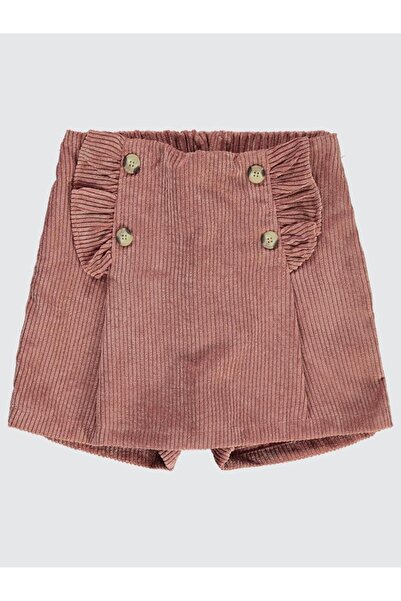 Civil Girls Kadife 6-9 Yaş Şort Etek - Pudra 8-9 Yaş