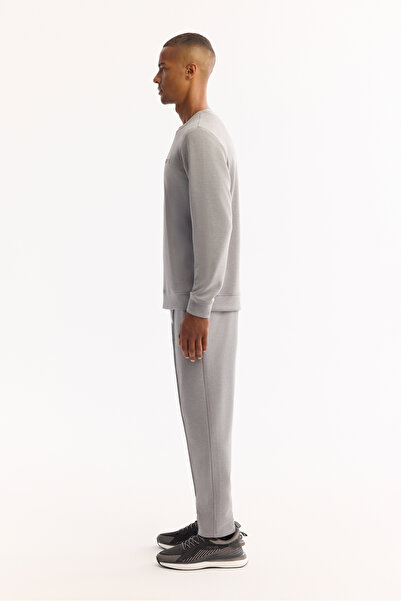 Avva Erkek Gri Bisiklet Yaka Soft Touch Baskılı Regular Fit Sweatshirt A52Y1334