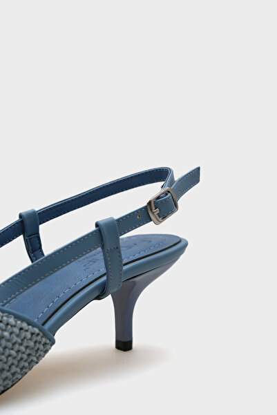 Capone Outfitters Ange Hasır Sivri Burunlu Orta Topuklu Arkası Bantlı Kadın Ayakkabı