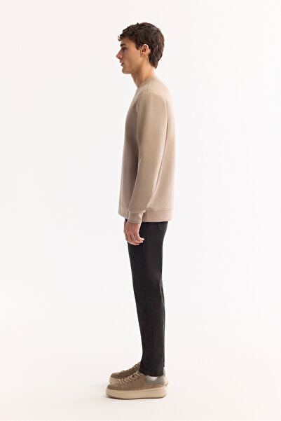 Avva Erkek Vizon Bisiklet Yaka Pamuklu Bi-Stretch Baskılı Regular Fit Sweatshirt A52Y1289