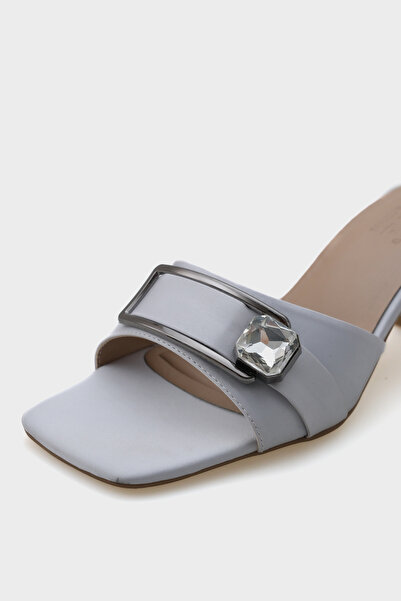 Capone Outfitters Mina Blunt Toe Medium Heeled Stone Single Strap Women's Slippers