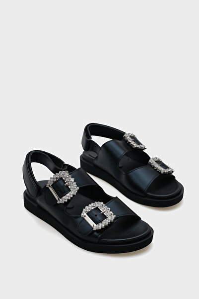 Capone Outfitters Dámské pohodlné sandály Mariel Stone s dvojitou přezkou a suchým zipem na zádech