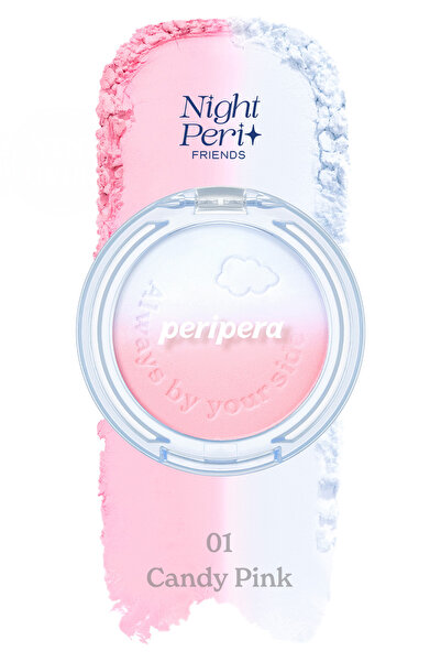 PERIPERA Doğal Görünüm Sunan İki Tonlu Pudra Allık PERIPERA Pure Blushed Custom Cheek 001 Candy Pink