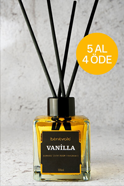 Benevole Vanilla Bambu Çubuklu Oda Kokusu 100 ml | Vanilya, Hindistan Cevizi ve Amber Notaları
