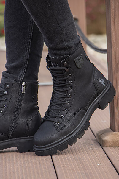 U.S. Polo Assn. Ανδρικές μπότες με φερμουάρ Castle με επένδυση από φλις μαύρο