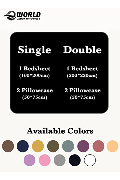 Eworld 3 Piece Black Striped Cotton Single Bed Sheet Set – Flat Sheet & 2 Pillowcases