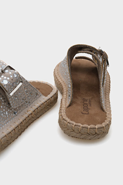 Capone Outfitters Γυναικείες παντόφλες εσπαντρίγιας Caitlin με διπλό ριγέ πέτρα