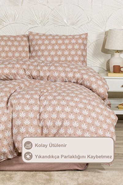 Elart Riva Nevresim Takımı Çift Kişilik Fitted Lastikli (200x220 cm) Bej