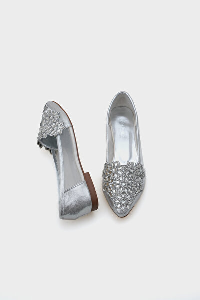 Capone Outfitters Aida Sivri Burunlu Fileli Taşlı Kadın Babet