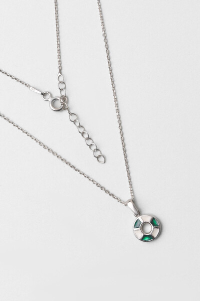 So CHIC... Lifesaver 18 Ayar Beyaz Altın Kaplama Gümüş Çocuk Kolye